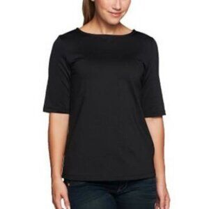 Susan Graver Essentials Butterknit Elbow Sleeve Bateau Neck Top  11618